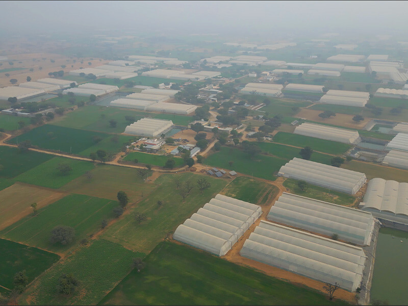 An aerial view of Gurha Kumawatan in Rajasthan